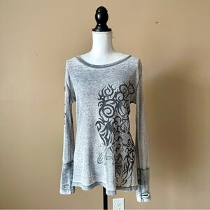 HARLEY DAVIDSON | Gray Graphic Long Sleeve Thermal Tee Sz XL